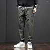 Męskie spodnie marka odzieży bawełniany swobodny ładunek męski jogger koreański jesienna zima grube haremowe spodnie dresowe