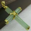 5 Colors Naturalny Agat Tiger's Eye Topaz Jade Cross Cross Cross Naszyjnik 3044