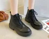 Boots Sexy Women In Motorcycle Ankle Wedges Female Lace Up Platforms Winter Black Leather Oxford Shoes