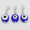 200pcs Turkish Blue Evil Eye Charms lobster Clasp Dangle Charms For Jewelry Making 32x11mm218n