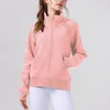 Aktiv shorts Varm vadderad höst och vinter Yoga Wear Jacket Kvinnors Sports Zipper Top Loose Long Sleeped Fitness Clothing