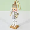 Jul Wood Home Decoration 12cm Nutcracker Puppet Soldiers for Christmas Creative Ornaments and Feative and Parry Christmas Gift