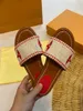 Women Slippers White Black Pink Mesh Print Embroidered Embossed Linen Beige Woody Flat Mule Slide Sandals Loe Luxury Purpls blue grey