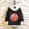 Männer Hoodies 2023 Anime Chainsaw Man Denim Jacke Manga Grafik Druck Lustige Cartoon Jacken Pochita Makima Unisex Tops Kleidung