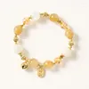 Charm Bracelets Moonlight White Crystal Bracelet With Golden Hair For Prosperity