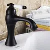 Bathroom Sink Faucets Deck Mounted Oil Rubbed Bronze Single Handle Hole Mixer Faucet And Cold Water Tap Znf552