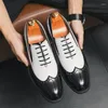 Robe chaussures en cuir verni hommes fête mode formelle affaires pour hommes marque bureau mâle mariage hommes Oxfords