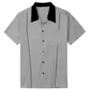 Mäns casual skjortor Sishion 2021 Gray Brown Green Men Shirt St118 Cotton Button Up Classic Retro Bowling Plus Size Short Slee301f