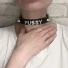 Chokers sexiga pu läder bokstäver daddys leksak anpassad choker halsband punk rivet ddlg krage chocker smycken cosplay halsband 231007