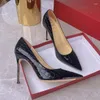 Sapatos de vestido primavera e outono de alta qualidade clássico saltos femininos luxo sexy laca couro bombas escritório confortável moda 41