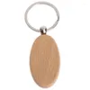 Nyckelringar 200st tomt oval ellipse Trä nyckelkedja DIY Promotion Keychain Pendant Keyring Taggar Promotional Presents