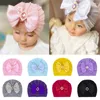 Hats Infant Hat Baby Beanie Turban Born Head Wrap Bow Knot Cap Soft Crystal Skin-friendly Colorful Girls