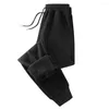 Pantalons pour hommes Hommes Doublure en peluche Dstring Automne Hiver Poches chaudes Pantalon ample