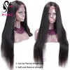 Synthetic s 55 Silk Base Human Hair Skin Top Lace Clre Long Straight Brazilian Remy Glueless Front Natural Black 231007