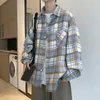 Men's Casual Shirts 2023 Fashion Spring Plaid Oversized Long Sleeve Men Loose Blouses Male Checkered Cotton Clothing Z181