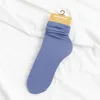 Chaussettes longues en coton pour femmes, couleur unie, couleur unie, ample, Style Preppy, respirantes, tendance, pour étudiantes