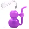 Gros mini gourde narguilé coloré violet le plus récent perc bécher verre eau dab rig bong avec brûleur à mazout mâle de 10 mm ou bol à fumer du tabac