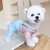 Cão vestuário roupas para animais de estimação animal cabeça retrato macacões para cães roupas gato pequeno urso impressão bonito fino primavera verão yorkshire