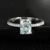 Solitaire ring KNOBSPIN D VVS1 stralende ringen voor vrouwen 4 Prong klassieke trendy fijne verlovingsring trouwring GRA gecertificeerd 925 zilver 231007