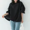 Blouses Femmes Gagarich Japonais Coréen Femmes Blouse Printemps Été Chemise Lâche Manches Bouffantes Pull Crewneck Poupée Top Vêtements