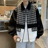 Men's Jackets Spring Autumn Houndstooth Pattern Jacket Niche Handsome Large Size Causal Loose High Street Shirt Male Clothes