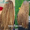 Lace s Bulk Human Hair For Braiding Highlight Curly Loose Deep Wave Double Drawn Boho Knotless Braids Bundles No Weft Wholesale 231007