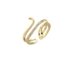 Кольца кластера из стерлингового серебра 925 пробы, уникальное золотое кольцо Snke для женщин, ювелирные изделия, открытый палец, винтажный подарок ручной работы от аллергии на день рождения