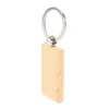 Keychains 80Pcs Blank Wooden Key Chain DIY Wood Tags Gifts Yellow Rectangle