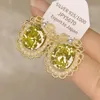 Lyxsmycken för kvinnor olivgrön stenstudörhängen för kvinnors engagemang bröllop örhänge årsdag valentins dag gåvor