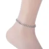 9inch 10inch High Quality Zircon Crystal Daily Wear Diamond Cuban Link Anklets for Women