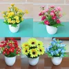 Fleurs décoratives Small Bonsai Flower Simulation Potted Fake Plants Ornements Home Office Room Artificial Silk Desktop Decoration