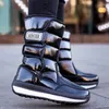 Botas 2023 À Prova D 'Água Neve Mulheres Sapatos Inverno Grosso Fur Feminino Hookloop Não-Slip Mid-Bezerro Senhoras Manter Quente