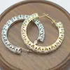 Brincos de argola fashion círculo completo de strass clássico grande ouro/prata cor cristal para mulheres unhas de orelha