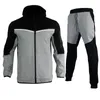 Herren Trainingsanzüge Männer Kleidung Männer Anzug Set Marke Sweatsuit Tech Hoodie Baumwolle Stretch Trainingskleidung Gute Qualität Mantel Jogginghose Sport Sets 231007