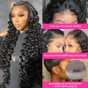 180% Brazilian Deep Wave Lace Front Human Hair Wigs PrePlucked 13x4 HD Lace Frontal Wig Synthetic Curly Wig for Women