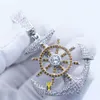 Gioielli designer Gioielli alla moda hip hop hip hop cinese oro argento a doppio colore design cristallo anchor ciondolo