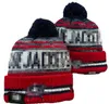 Błękitne kurtki Columbus Vailies Bobble Hats Baseball Hockey Ball Caps 2023-24 Projektant mody Bułyn Hat Chunky dzianin faux poma czapka świąteczne kapelusz sport