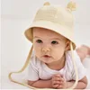 Berets الأطفال دلو القبعات Ins Panama Baby Girls Hat Boys Fisherman Cap Solid Shade Cotton Toddler Ear 3-12 أشهر