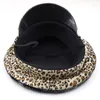 Berets Luxury Women Bride Military Hat Leopard Print Sequin Burning Bridal Captain Sergeant Rhinestone Festival Birthday Part