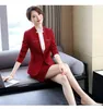 Robe deux pièces formelle femmes costumes d'affaires jupe et blazer ensembles dames vêtements de travail vestes bureau uniformes styles rouge