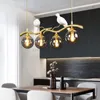 Lustres modernos pingente de pássaro iluminação simples sala de jantar decoração casa lâmpada interior pendurado lâmpadas para teto sala estar lustre