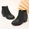 Bottes enfants 2023 coréen automne filles occidentales denim court taille moyenne enfants mode talons bas brillant élégant mignon