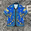 Summer new exquisite print designer shirts US size shirt highquality comfortable material casual single row Lapel Design Mens luxury short sleeved shirts