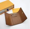 New Classic Designer Letter Wallet Keychain Bag Keyring Fashion Purse Pendant Car Chain Charm Brown Flower box LA62631