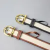 Belts Real Leather Patchwork BrandDesign Gold Buckle Belt Embellished Denim Classic