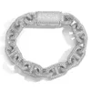 Кубинское ожерелье Майами 15 мм, позолоченное, посеребренное, с ледяным цирконом, блестящая кубинская цепочка для мужчин и женщин