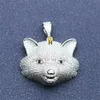 Designer sieraden hiphop ronde diamant hanger Handgemaakte ijskoud charmante bearcat dierengezicht fabrikant fijne sieraden