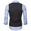 メンズベストメンズリーブレスvネックシングルブレストヘリンボーンジャイレポケット装飾スリムフィットビジネススーツWAISTCOAT271J