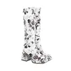 40-43 automne et hiver fleur couleur correspondant épais talon haut semelle épaisse manches femmes bottes à manches hautes w231 231003