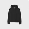 Kvinnors tröjor T0teme Autumn/Winter Women Pullover Hoodies Cashmere Zipper med hatt fast färg Fullärmad avslappnad lös tröja